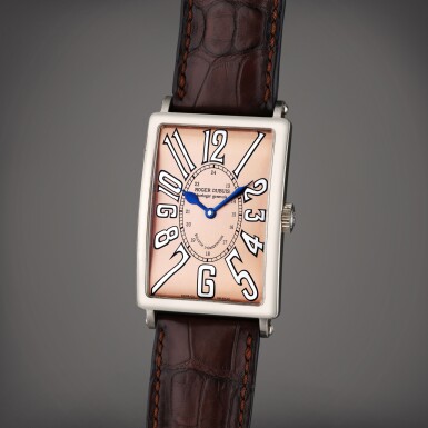 View full screen - View 1 of Lot 308. Reference M34570 Much More | A limited edition white gold automatic rectangular wristwatch, Circa 2000.