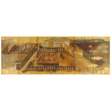 View full screen - View 1 of Lot 63. Anonymous | A courtier scene | Momoyama period, late 16th/ early 17th century.