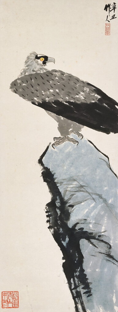 View full screen - View 1 of Lot 2703. Wu Zuoren 吳作人 | Eagle on Rock 遠矚.