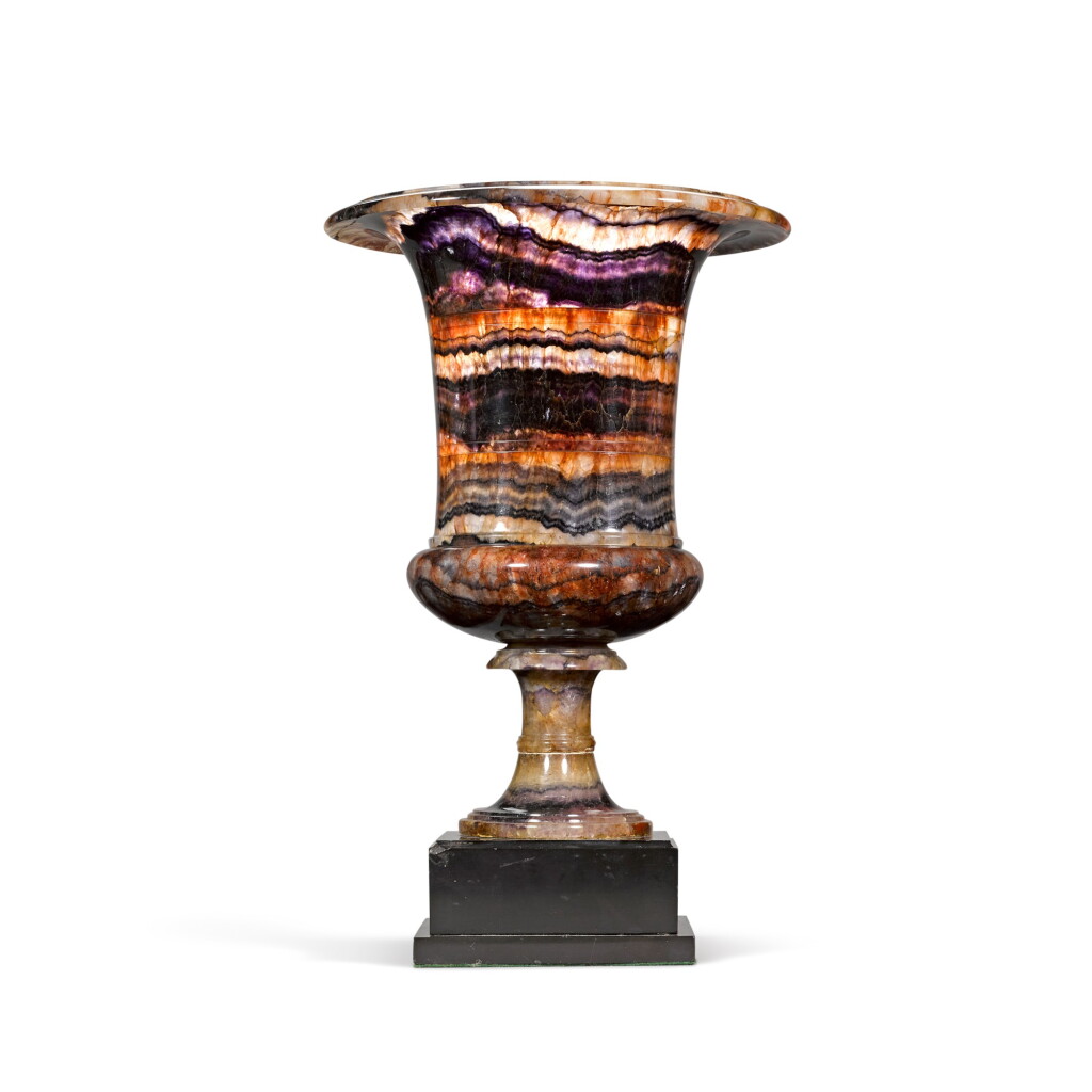 View full screen - View 1 of Lot 23. A Regency Blue John campana shaped vase, circa 1820.
