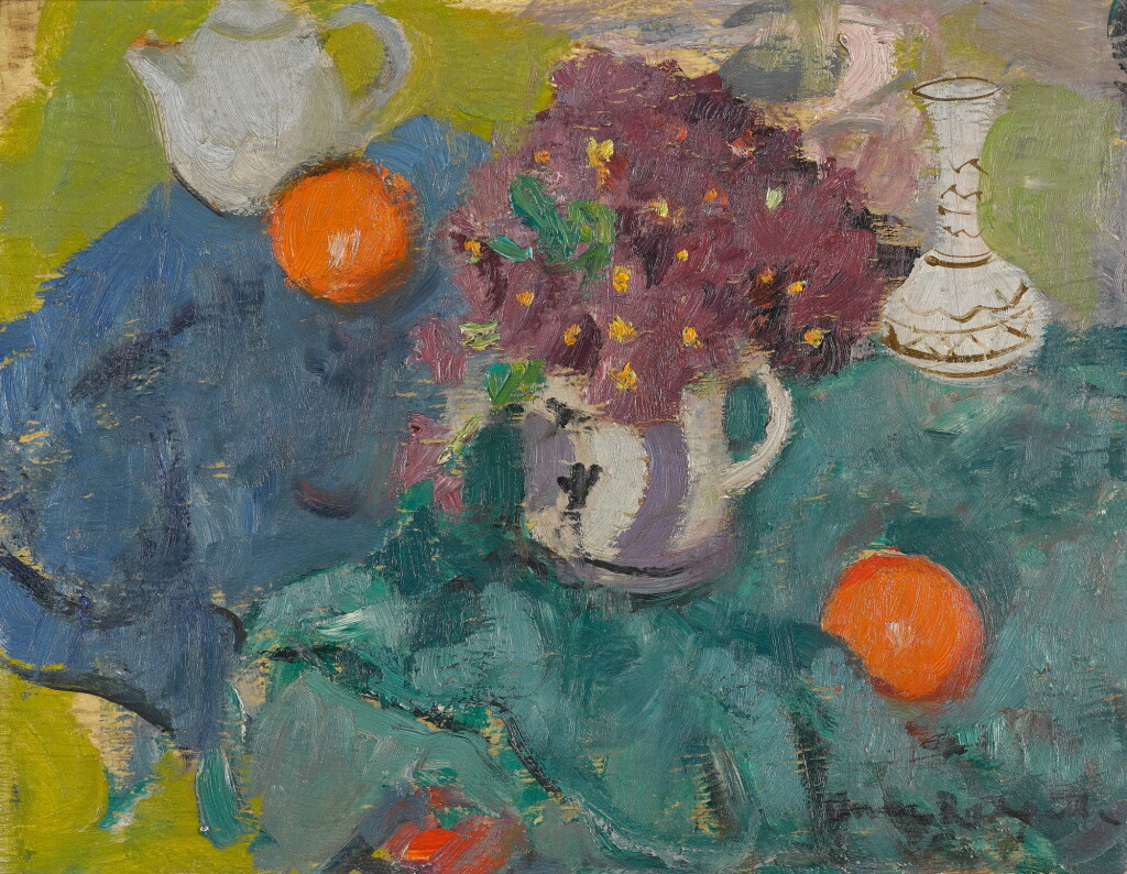 View full screen - View 1 of Lot 70. Michaelmas Daisies and Oranges.