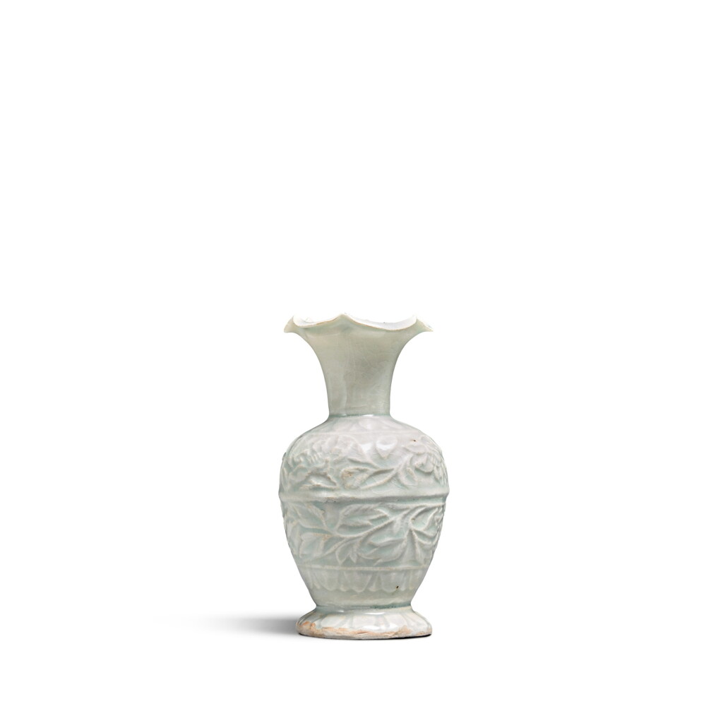 View full screen - View 1 of Lot 91. A small molded Qingbai 'lotus' vase, Southern Song dynasty .