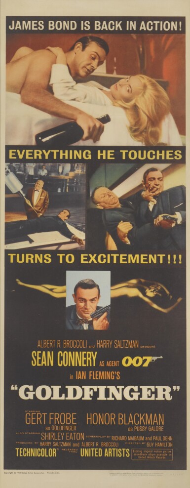 View full screen - View 1 of Lot 239. GOLDFINGER (1964) POSTER, US.