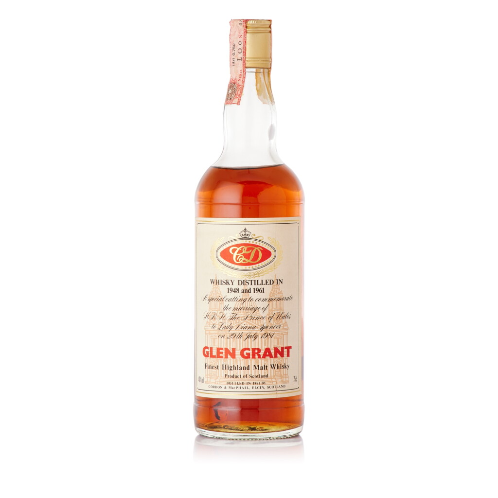 View full screen - View 1 of Lot 389. Glen Grant Gordon & MacPhail Royal Marriage 1948 and 1961 40.0 abv NV (1 BT75).