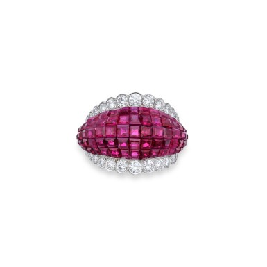 View full screen - View 1 of Lot 25. 'Mystery-Set' Ruby and Diamond Ring.