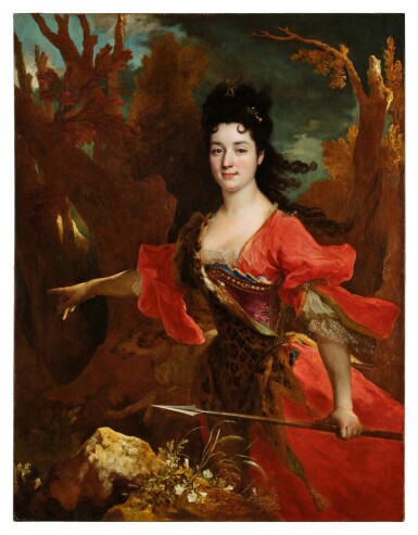 View full screen - View 1 of Lot 31. Portrait of Jeanne-Marie de Sacconin de Pravieux as Diana.
