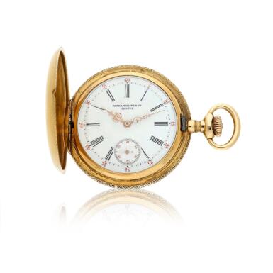 View full screen - View 1 of Lot 190. Retailed by C.S. Raymond: A yellow gold hunting case watch, Circa 1900.