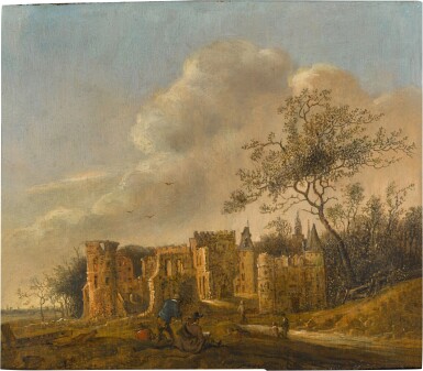 View full screen - View 1 of Lot 55. An artist sketching the ruins of Egmont Castle.