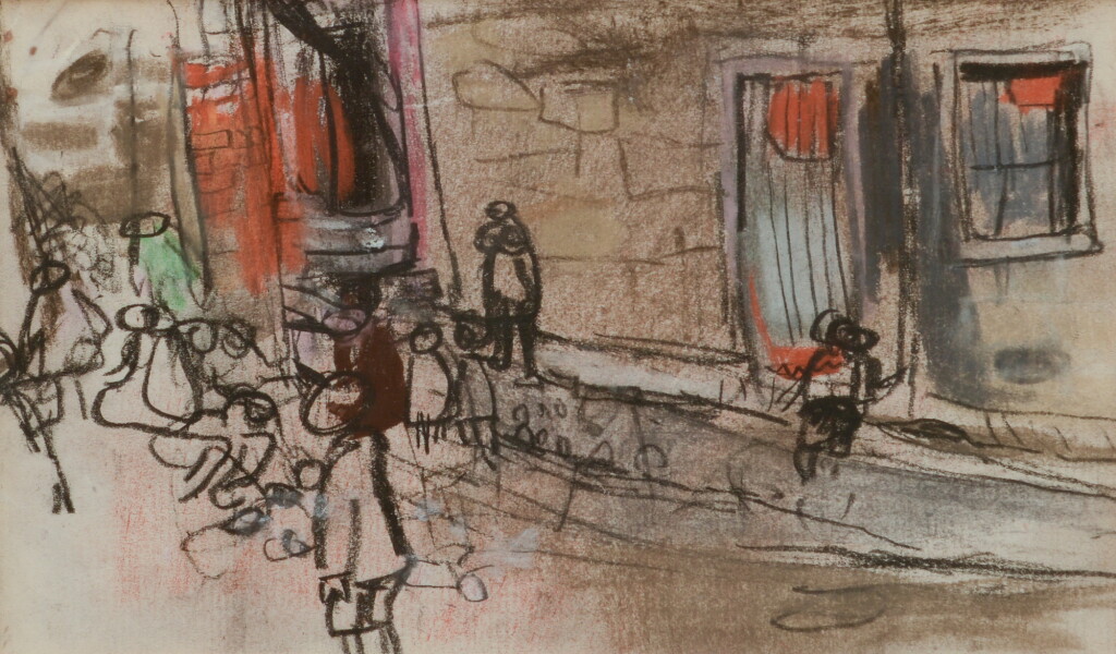 View full screen - View 1 of Lot 154. Children and Glasgow Tenements.