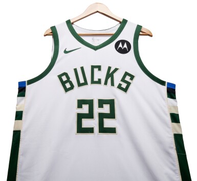 View full screen - View 1 of Lot 45. Khris Middleton Milwaukee Bucks 2023-2024 Game Worn Association Edition Jersey .