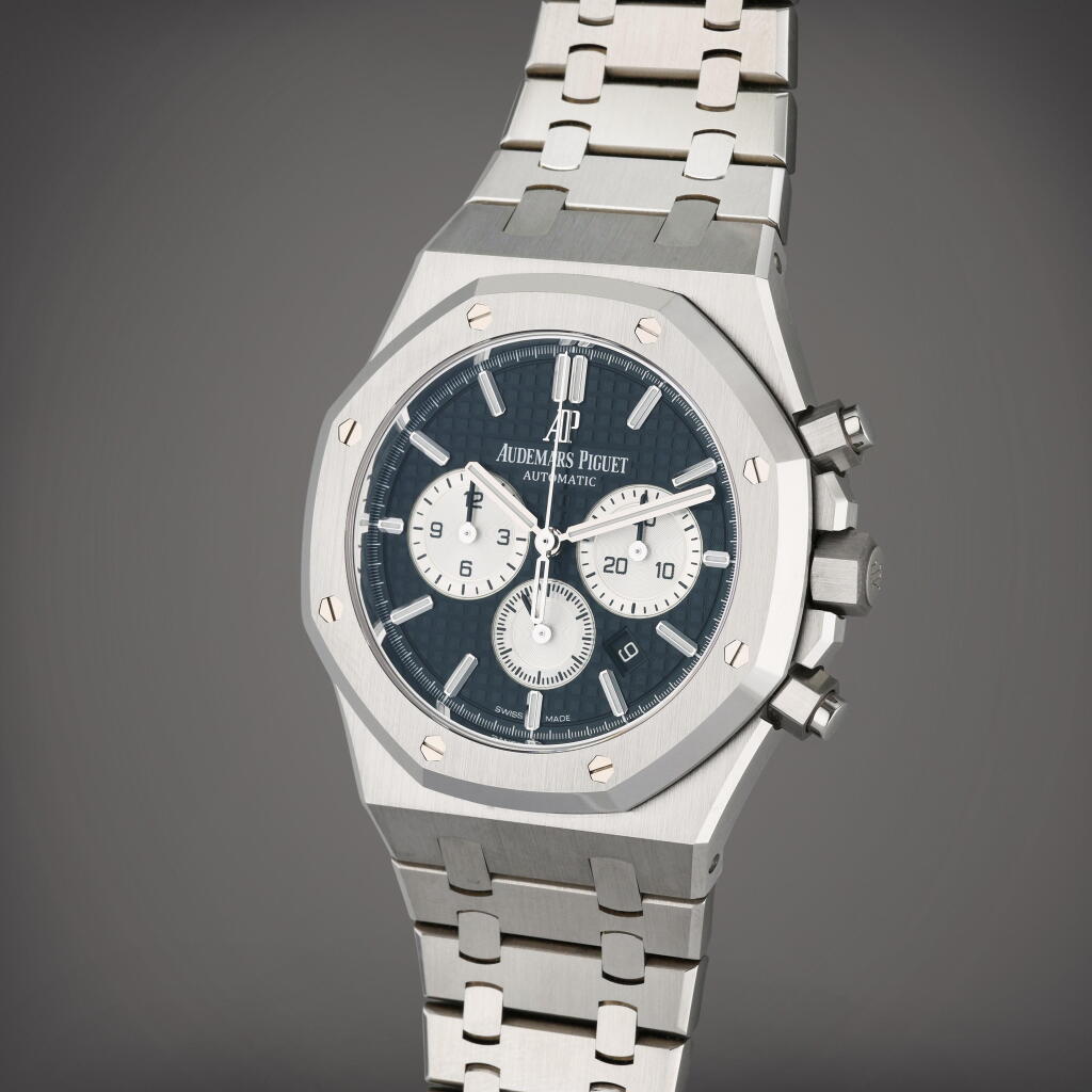 View full screen - View 1 of Lot 522. Reference 26331ST.OO.1220ST.02 Royal Oak | A stainless steel automatic chronograph wristwatch with date and bracelet, Circa 2020.