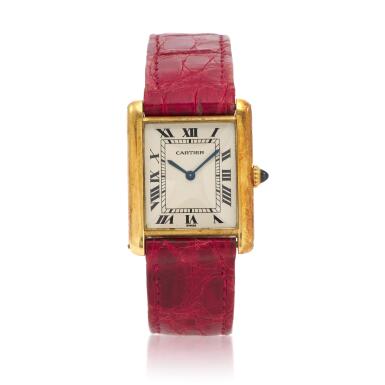 View full screen - View 1 of Lot 186. Tank Louis Cartier, Reference 96065 | A yellow gold wristwatch | Circa 1992.