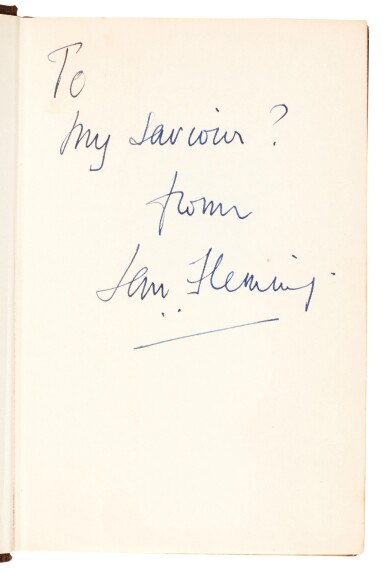 View full screen - View 1 of Lot 66. Ian Fleming | Thunderball. London: Jonathan Cape, 1961, first edition, INSCRIBED BY THE AUTHOR.