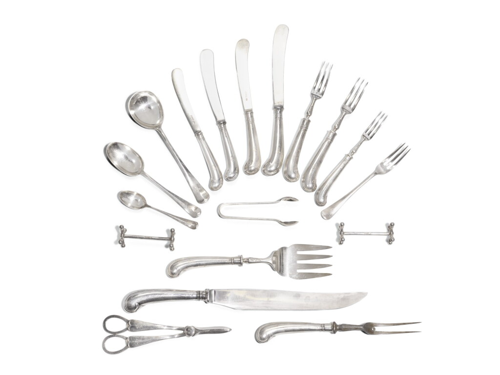 View full screen - View 1 of Lot 142. A GEORGE V HANOVERIAN PATTERN SILVER FLATWARE SERVICE, HARRISON BROTHERS & HOWSON OF SHEFFIELD, LONDON, 1926.