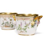 Two Royal Copenhagen 'Flora Danica' Small Bottle Coolers, Modern