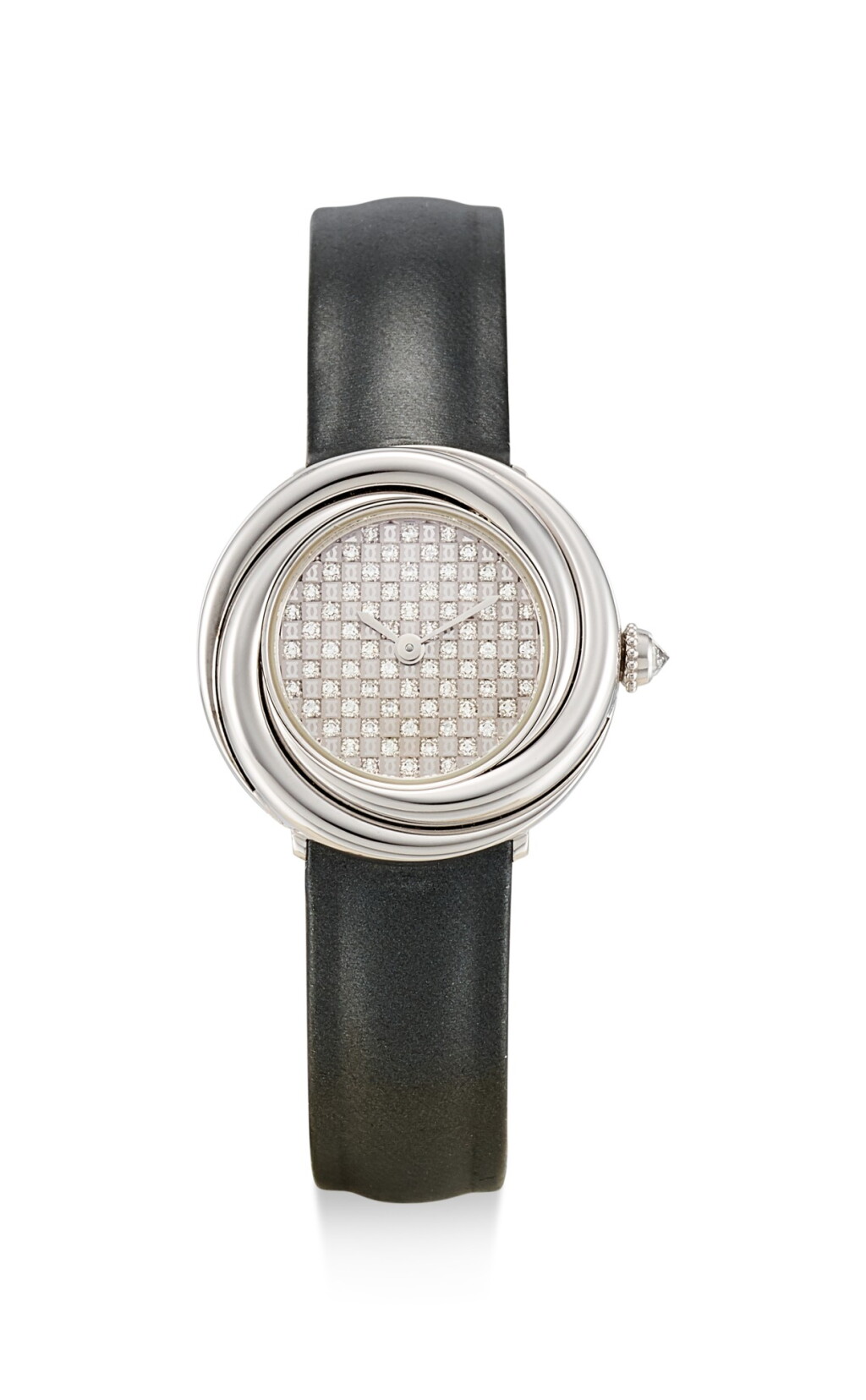 View full screen - View 1 of Lot 8259. CARTIER | TRINITY, REFERENCE 2444, A WHITE GOLD AND DIAMOND-SET WRISTWATCH, CIRCA 2000.