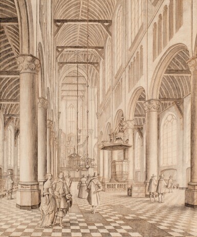 View full screen - View 1 of Lot 1. Interior of the Nieuwe Kerk, Delft.