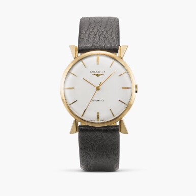View full screen - View 1 of Lot 8655. “The Andy Warhol Longines”, Reference 2238-1 | A yellow gold wristwatch, Circa 1960.
