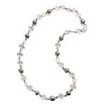 Gold, Cultured Pearl and Rock Crystal Necklace