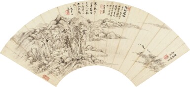 View full screen - View 1 of Lot 6046. 王撰、王翬 疎林遠岫|Wang Zhuan and Wang Hui, Landscape after Yuan Masters.