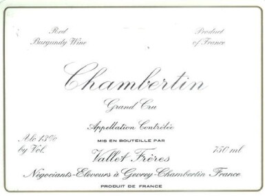 View full screen - View 1 of Lot 849. Chambertin Vallet Frères "Vertical" (10 BT).