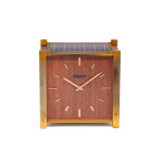 PATEK PHILIPPE | PENDULE CARRÉ A GILT BRASS AND WOOD SOLAR DESK TIMEPIECE, CIRCA 1960