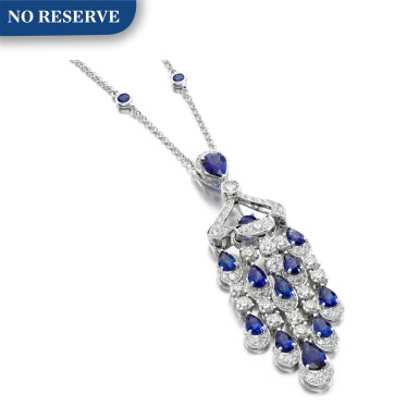 View full screen - View 1 of Lot 118. Sapphire and diamond pendant necklace, 'Icon'.