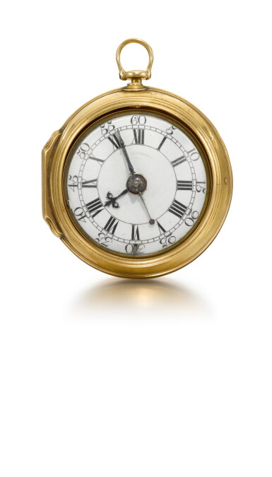View full screen - View 1 of Lot 121. A gold pair cased cylinder watch no. 1578 with centre seconds, Arthur Dobson, London, circa 1748.