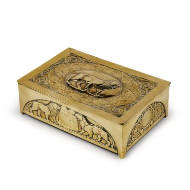 View full screen - View 1 of Lot 19. A Bezalel Brass Box, Jerusalem, Circa 1915.