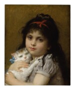 LÉON-JEAN-BASILE PERRAULT | GIRL WITH A KITTEN