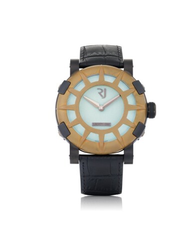 View full screen - View 1 of Lot 65. ROMAIN JEROME | LIBERTY-DNA, REF RJTAULI00101 LIMITED EDITION PVD-COATED STAINLESS STEEL WRISTWATCH CIRCA 2012.