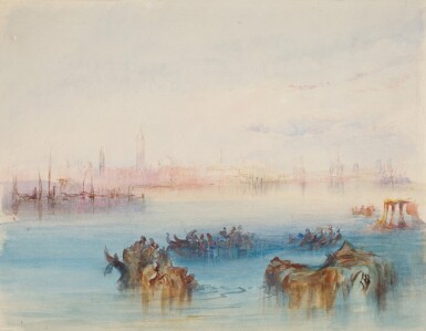 View full screen - View 1 of Lot 212. Looking back on Venice from the Canale di San Marco to the East - After J.M.W. Turner, R.A..