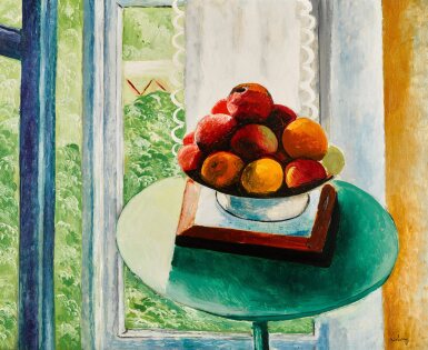 View full screen - View 1 of Lot 46. Compotier et fruits.