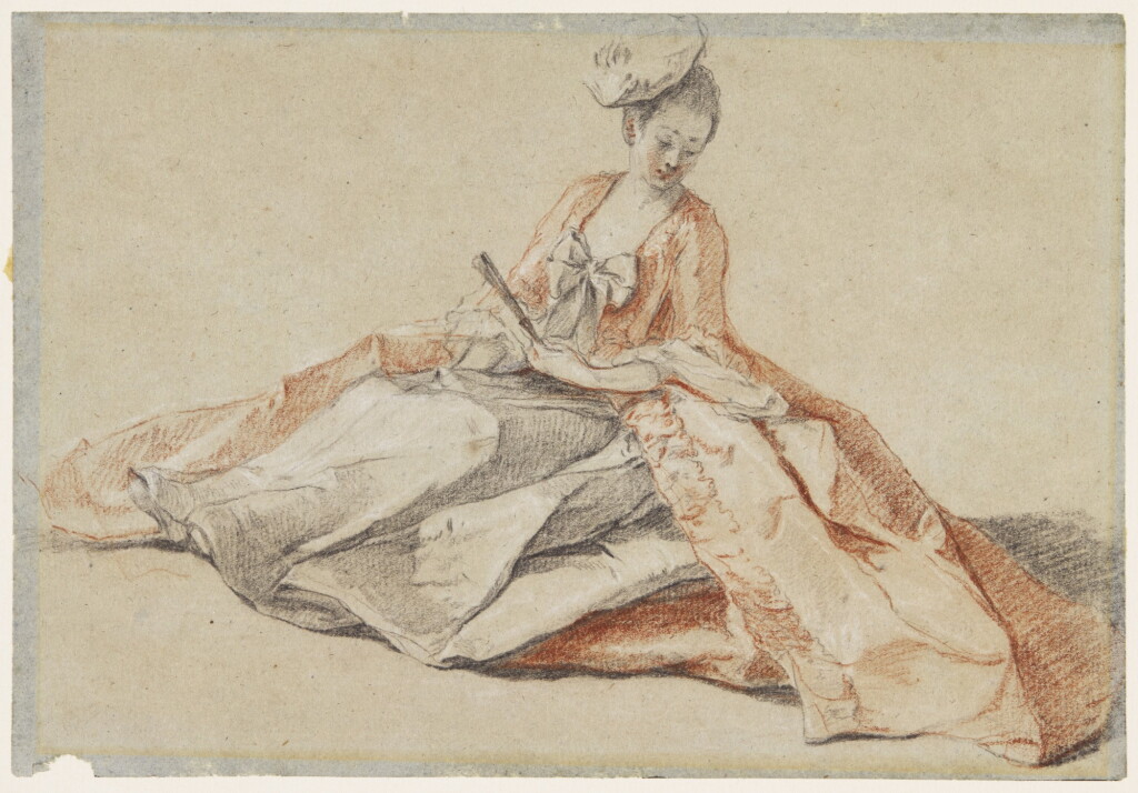 View full screen - View 1 of Lot 66. Study of a young lady, seated, with a fan.