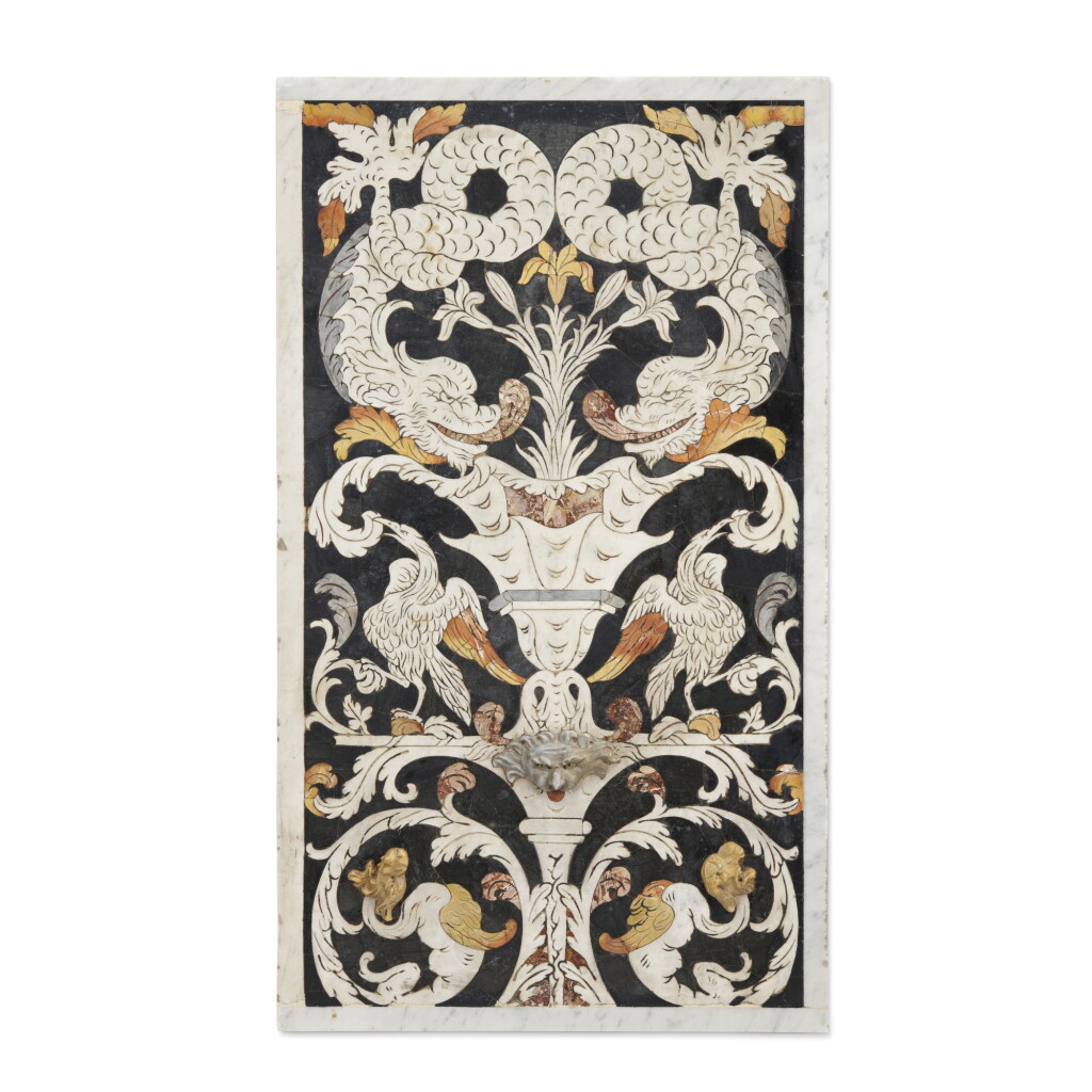 View full screen - View 1 of Lot 221. A South Italian inlaid marble panel, Sicily, second half 17th century.