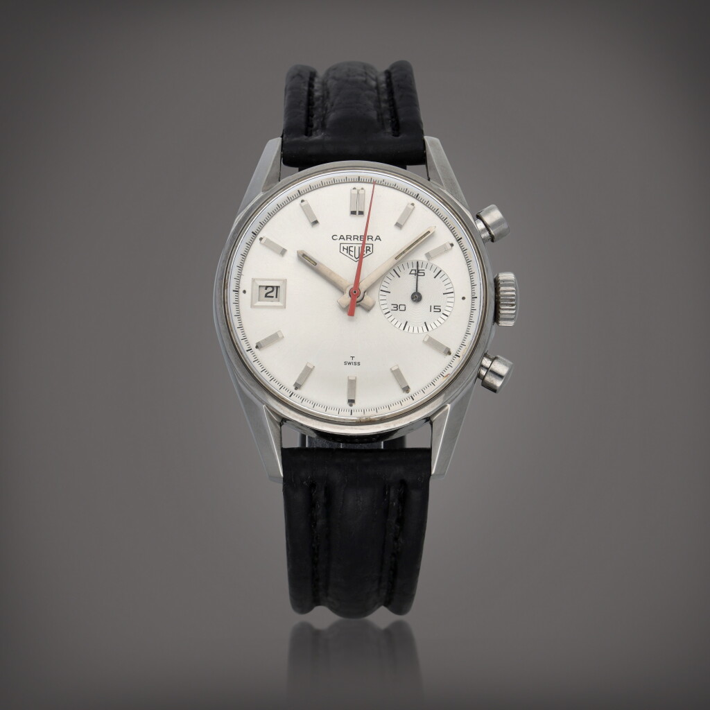 View full screen - View 1 of Lot 482. Carrera 'Dato 45', Reference 3147S | A stainless steel chronograph wristwatch with date | Circa 1960.