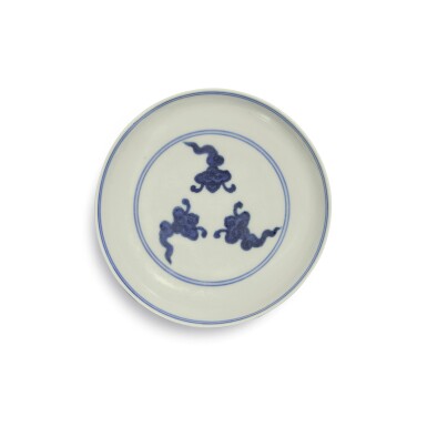View full screen - View 1 of Lot 112. A blue and white 'tri-cloud' dish, Mark and period of Wanli.