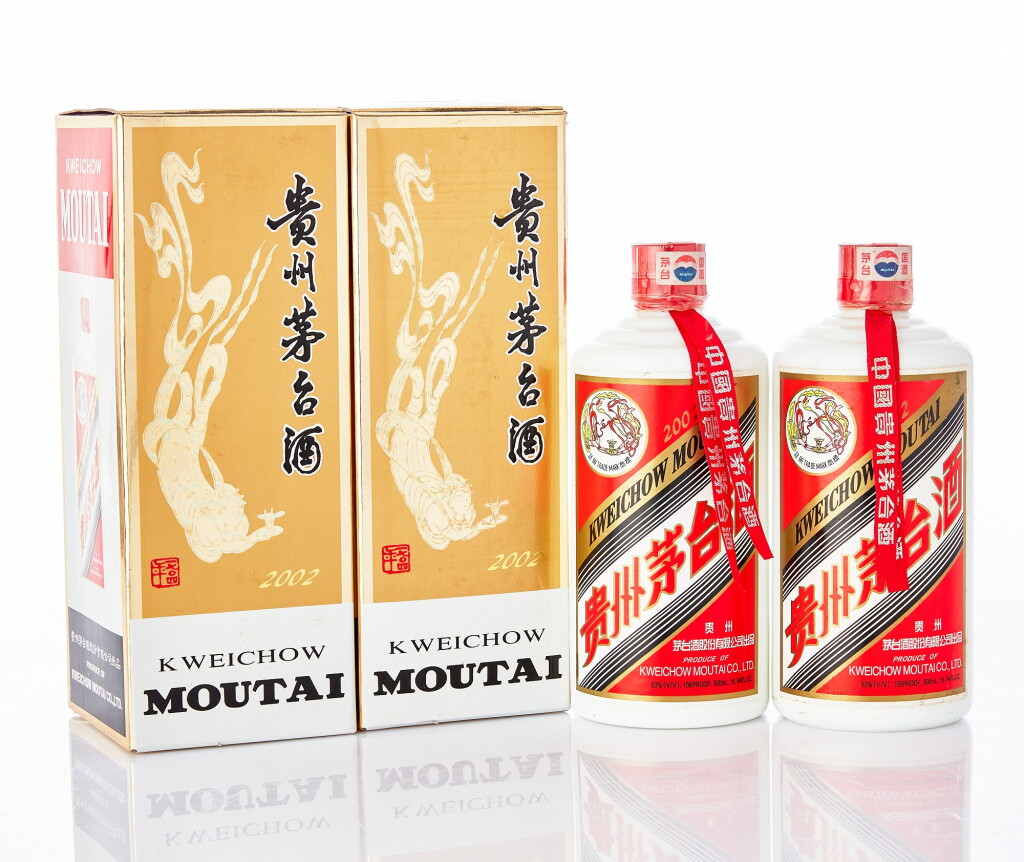 View full screen - View 1 of Lot 6369. 2002年產"飛天牌"貴州茅台酒 Kweichow Flying Fairy Moutai 2002 (2 BT50).