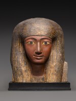 An Egyptian Wood Mummy Mask, 22nd Dynasty, 944-716 B.C.