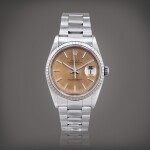 Datejust, reference 16220 Montre bracelet en acier avec date et cadran Tapisserie tropical | Stainless steel wristwatch with date, tropical Tapisserie dial and bracelet Vers 2001 | Circa 2001