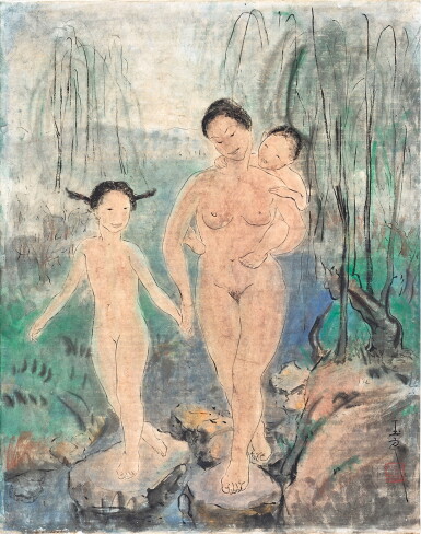 View full screen - View 1 of Lot 939. Pan Yuliang 潘玉良 | Mother and children 母與子.