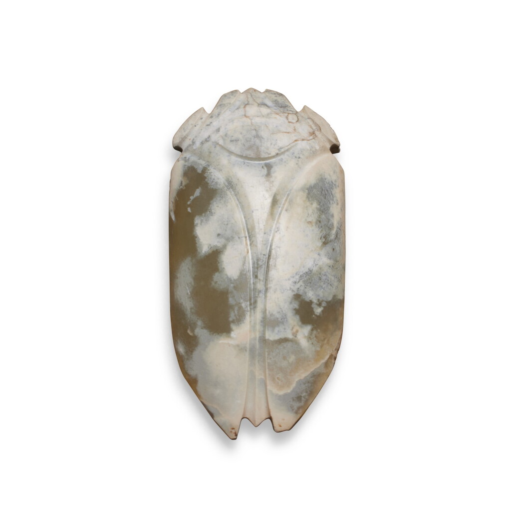 View full screen - View 1 of Lot 221. A calcified jade cicada, Han dynasty | 漢 玉蟬.