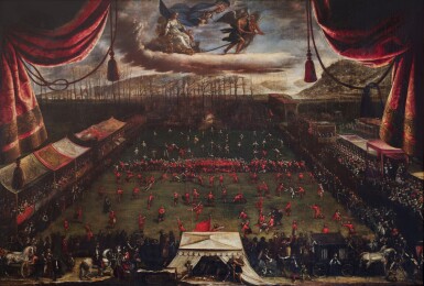 View full screen - View 1 of Lot 28. The football match commemorating the visit of the Archdukes of Austria in Lucca on 18 January 1662.