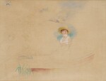 La Yole et jeune femme au chapeau de paille (Femme assise dans une barque)