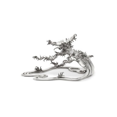 View full screen - View 1 of Lot 659. A Silver Stand , Meiji Period, Late 19th Century | 銀製波型置物、明治時代、19世紀後期 | 日本 明治 十九世紀末 銀波浪形擺件.