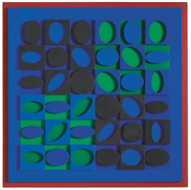 View full screen - View 1 of Lot 43. VICTOR VASARELY | NOIR-VERT-BLEU.