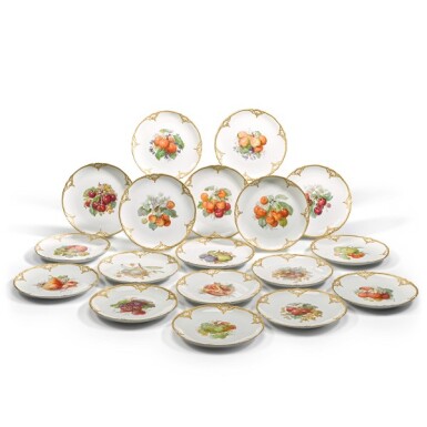 View full screen - View 1 of Lot 124. Eighteen Berlin (K.P.M.) moulded dessert plates, early 20th century.