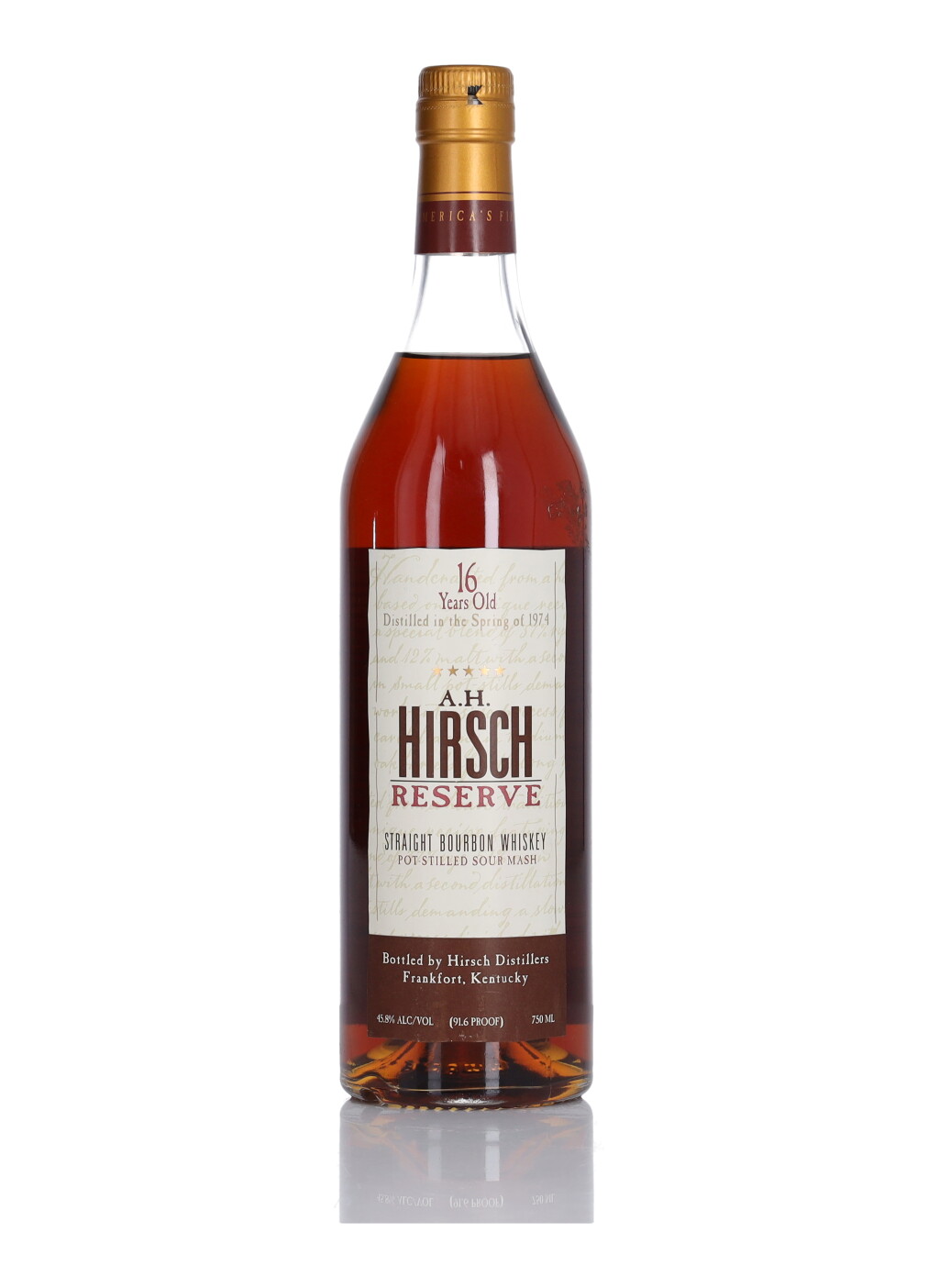 View full screen - View 1 of Lot 51. A.H. Hirsch Reserve 16 Year Old 91.6 Proof 1974 (1 Bottle 75cl).
