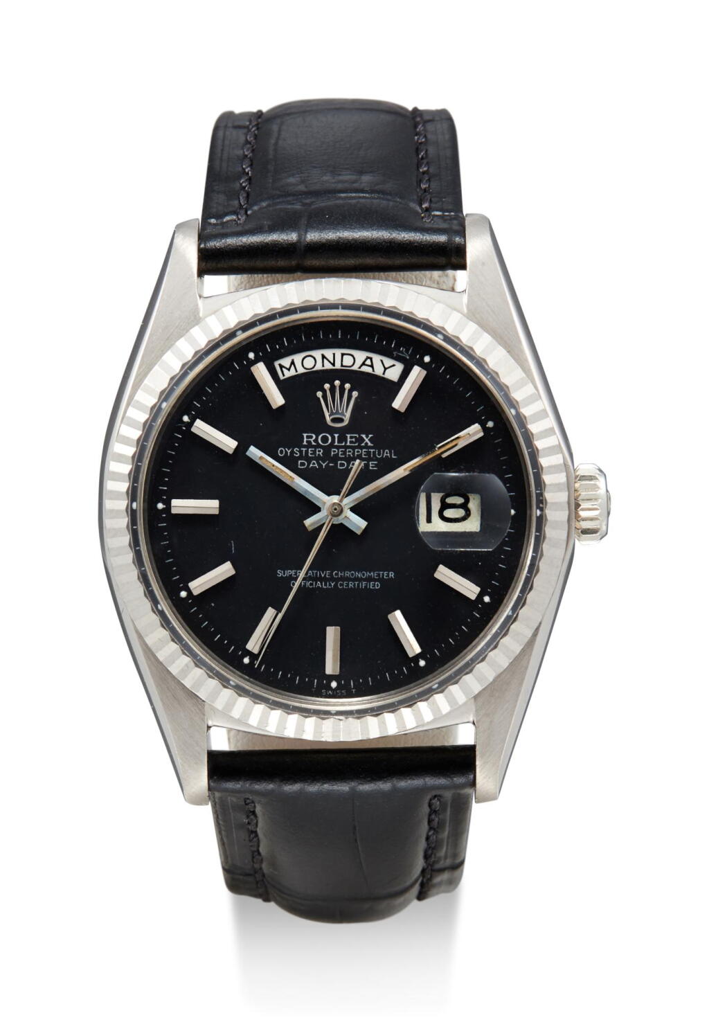 View full screen - View 1 of Lot 8050. ROLEX | DAY-DATE, REFERENCE 1803, A WHITE GOLD WRISTWATCH WITH DAY AND DATE, CIRCA 1966 .
