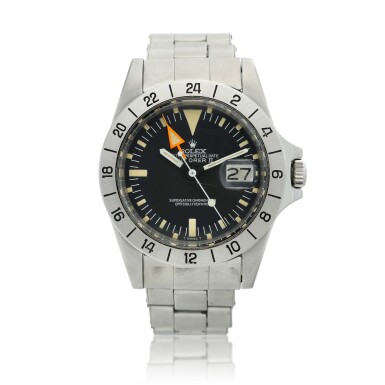 View full screen - View 1 of Lot 20. Reference 1655 Explorer II 'Steve McQueen' A stainless steel automatic wristwatch with 24-hour indication, date and bracelet, Circa 1978.